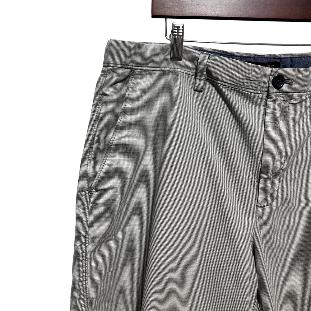 Banana Republic Men Emerson Chino Shorts 36 Brown Micro Check Golf Preppy Resort